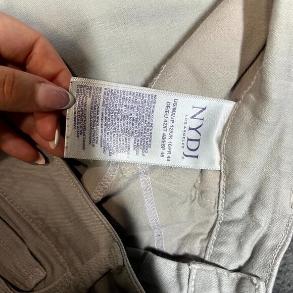 NYDJ Alina Convertible Ankle Jeans Gray Lift Tuck Size 12 Womens Mom Preppy - Picture 4 of 10